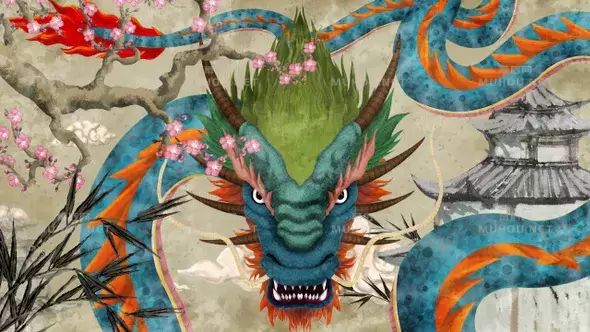 中国龙画03Chinese Dragon Painting 03视频素材下载插图