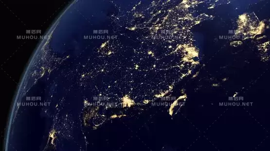 夜晚的中国外太空地球China at Night视频素材下载插图