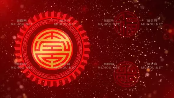 中国装饰品红色动画视频素材下载插图
