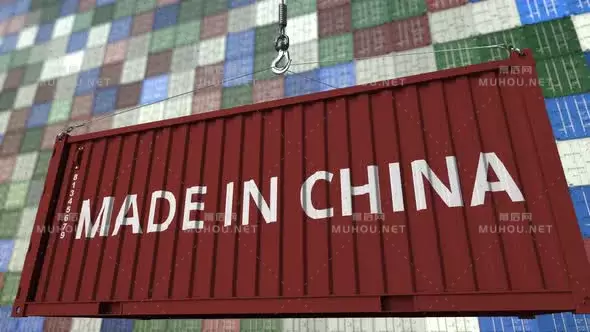 带有中国制造标题集装箱三维动画视频素材下载插图