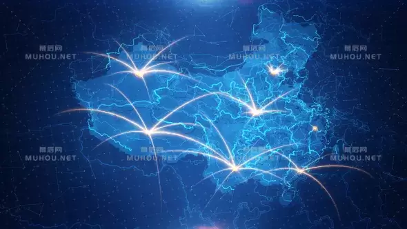 地图网络连接高清China Map Connection HD视频素材下载插图