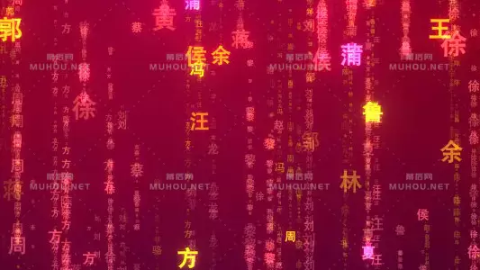 中国姓氏矩阵背景抽象艺术Chinese Surname Matrix视频素材下载插图