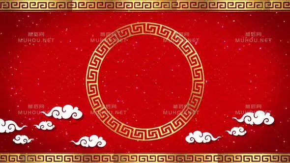 农历新年喜庆红色+金色边框2021 Hd视频素材下载插图