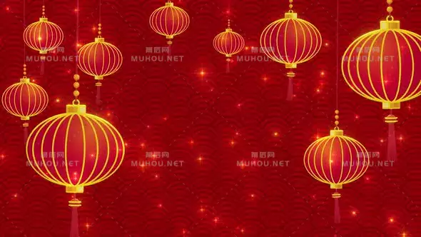 中国灯笼红色背景Chinese Lamps视频素材下载插图