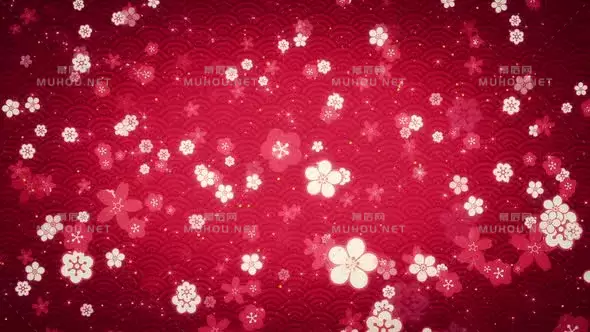 农历新年粉色梅花背景高清视频素材下载插图