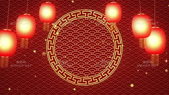 中国灯笼圆形背景Chinese Lanterns视频素材下载插图