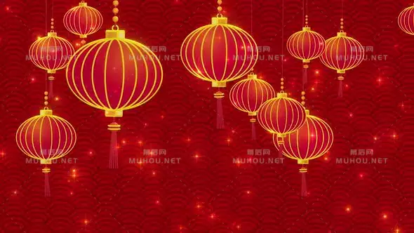 中国红色灯笼高清背景视频素材下载插图