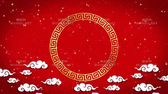 农历新年红色圆圈3840 x 2160视频素材下载插图