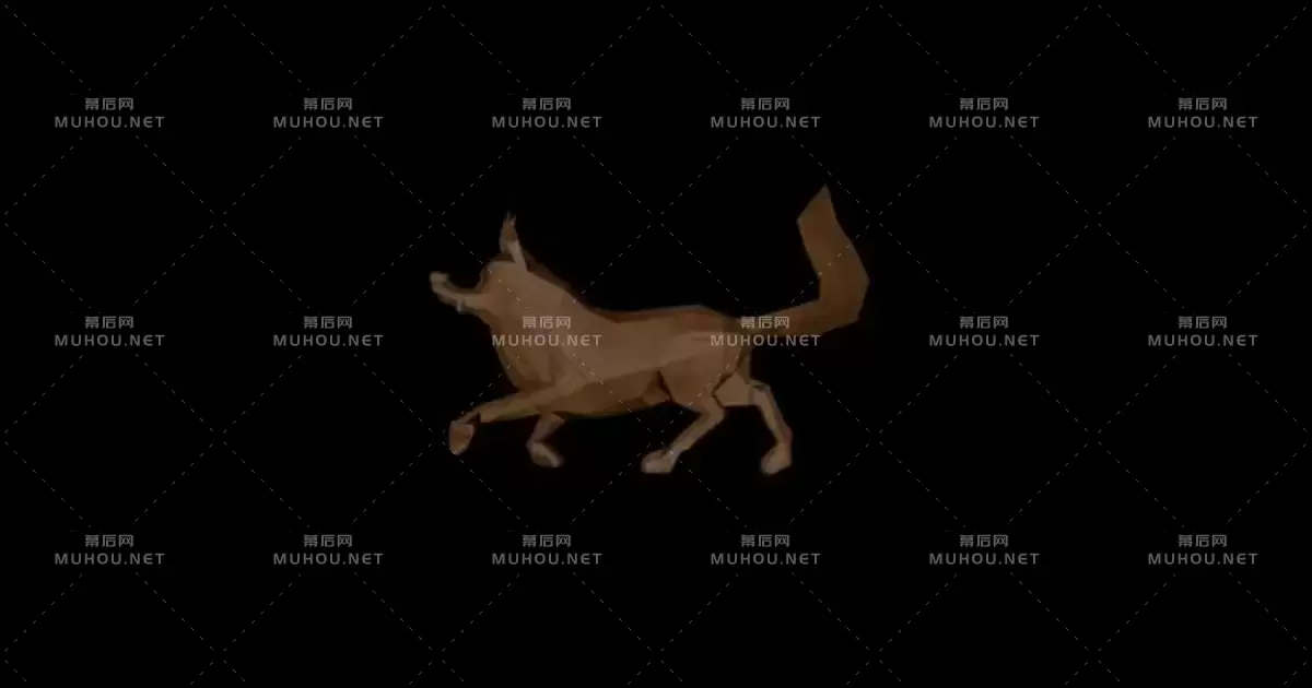老木狐狸玩具跑Old Wood Fox Toy Run视频素材带Alpha通道