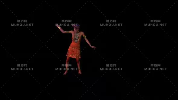 非洲女孩舞蹈透明元素African Girl Dance视频素材带Alpha通道插图