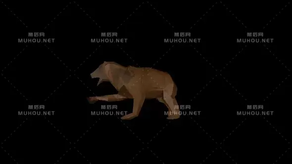 老木熊走路透明动画Old Wood Bear Transparent Alpha Loop视频素材带Alpha通道插图