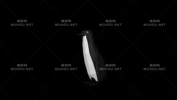 卡通低面企鹅动画Low Poly Penguin视频素材带Alpha通道插图