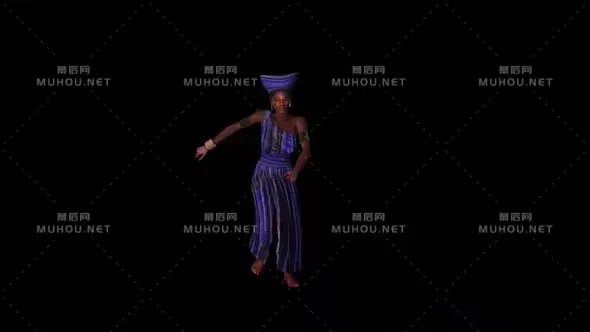 非洲女孩跳舞透明动画African Girl Dancing视频素材带Alpha通道插图