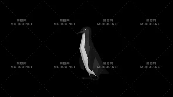 低聚合物企鹅漫步Low Poly Penguin Walk视频素材带Alpha通道插图