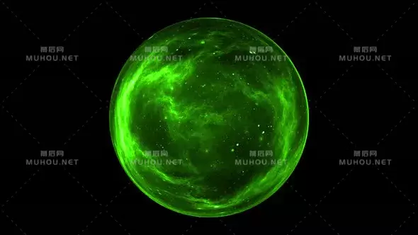 绿色球体阿尔法环4K球体Green Sphere Alpha Loop 4K视频素材带Alpha通道插图