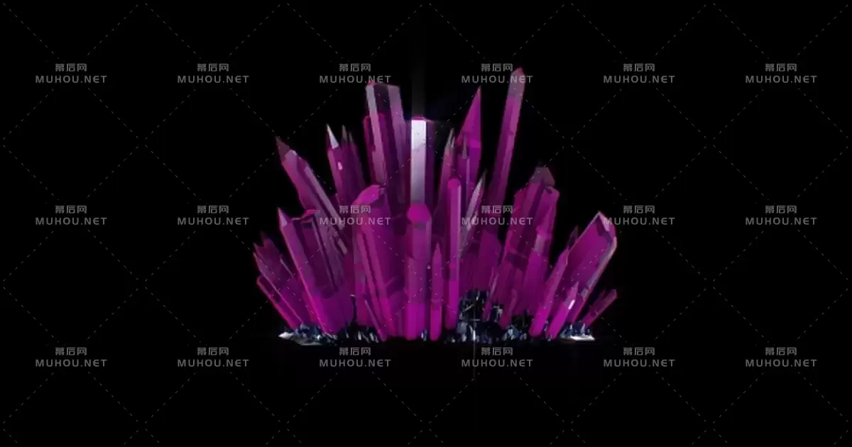 粉色水晶石矿石Pink Crystals Stone with Alpha Channel视频素材带Alpha通道