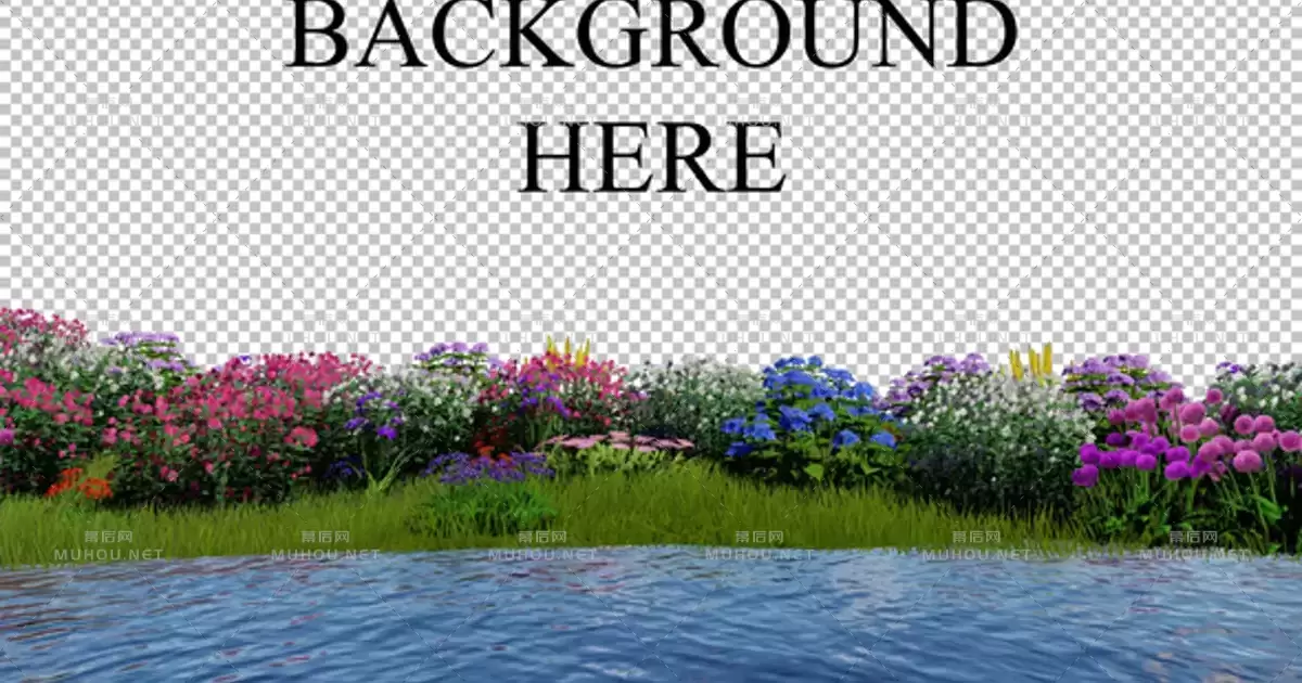 草和花三维分层透明Grass and Flowers视频素材带Alpha通道