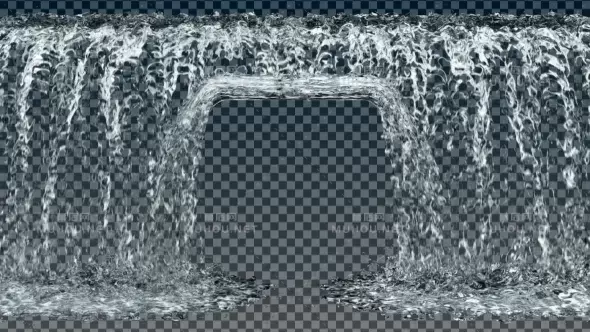 水门3d瀑布动画Water Portal 3视频素材带Alpha通道插图