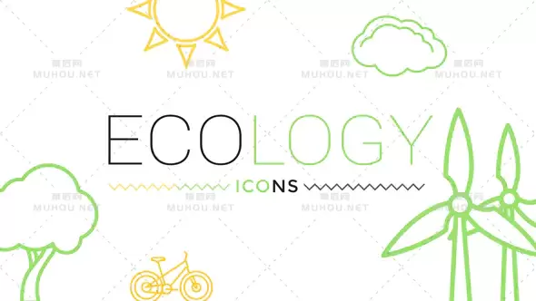 生态概念图标mg动画Ecology Concept Icons视频素材带Alpha通道插图