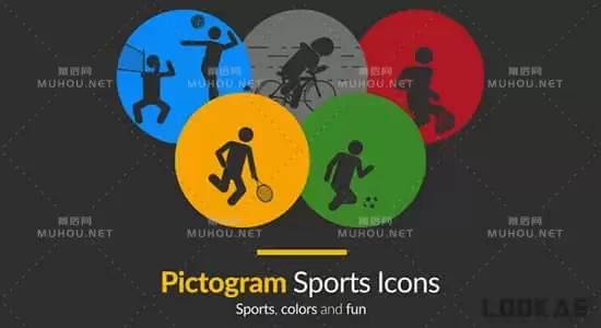 体育竞技比赛形象图标MG动画AE视频模板素材 Pictogram Sports Icons插图