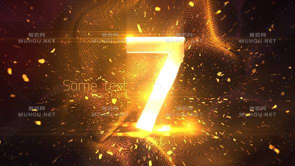 金色粒子光效倒计时活动年会开场片头动画AE视频模板素材 Luxury Countdown 4K