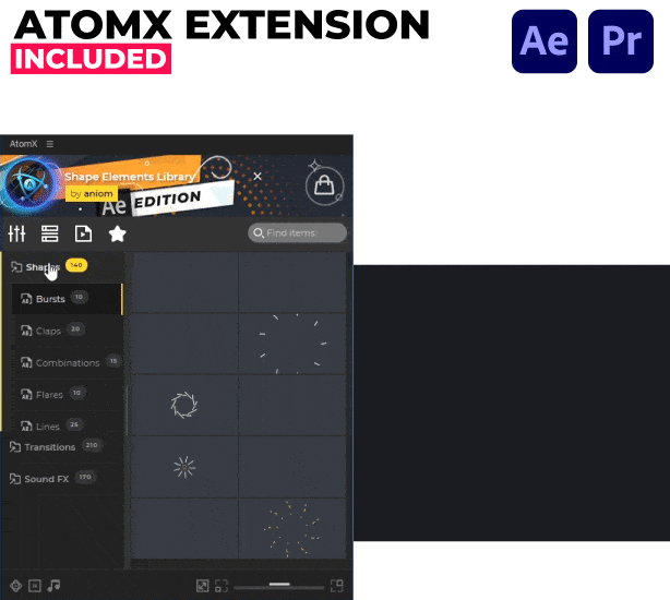 AE扩展AtomX脚本插件15组全套-转场/文字/特效/MG动画/人体/骨骼/ WIN+MAC插图17