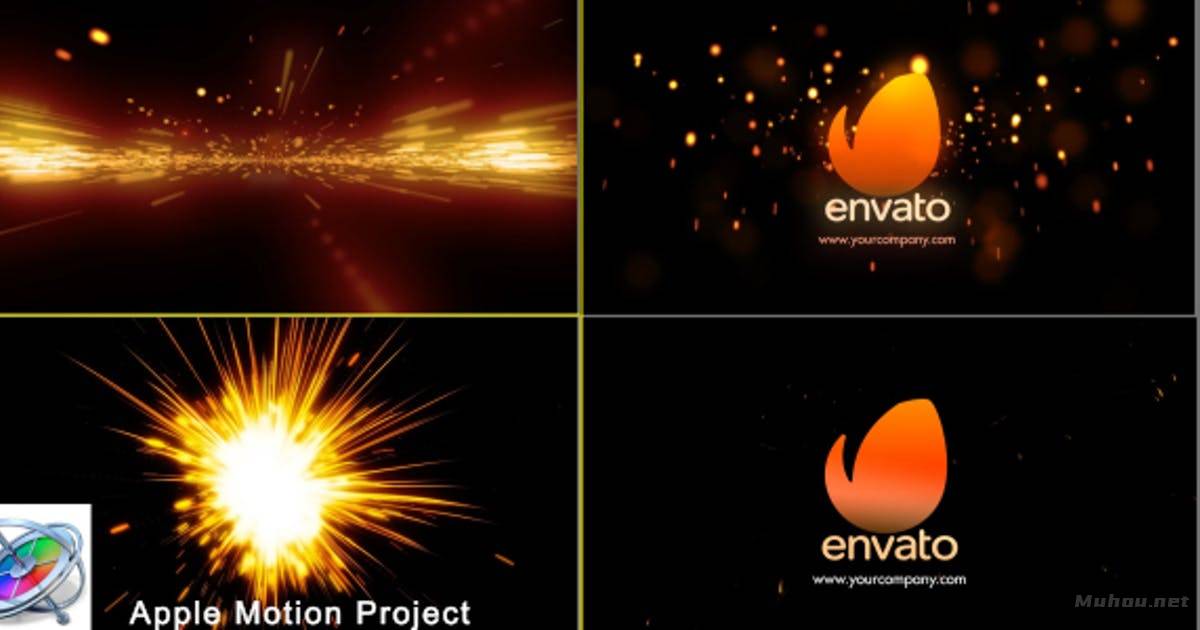 红色电动电影标志片头运动Red Electric Cinematic Logo Revealer - Apple Motion视频FCPX模板