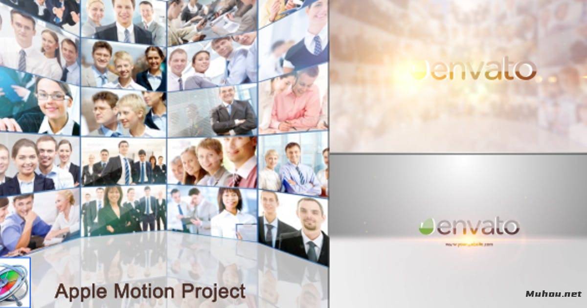 多视频展示照片墙汇聚logo标志Multi Video Showcase Logo - Apple Motion视频FCPX模板