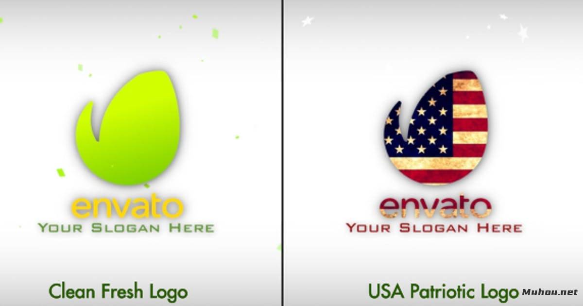 照片打散汇聚成logo标志Fresh & July 4th Patriotic Logo Opener - Apple Motion视频FCPX模板