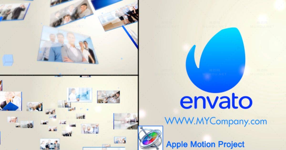 照片汇聚3D液晶显示器标志开启3D LCD Display Logo Opener - Apple Motion视频FCPX模板