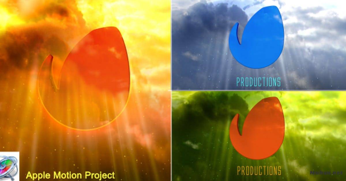 天空阳光下的logo标志Clouds Logo Reveal - Apple Motion视频FCPX模板