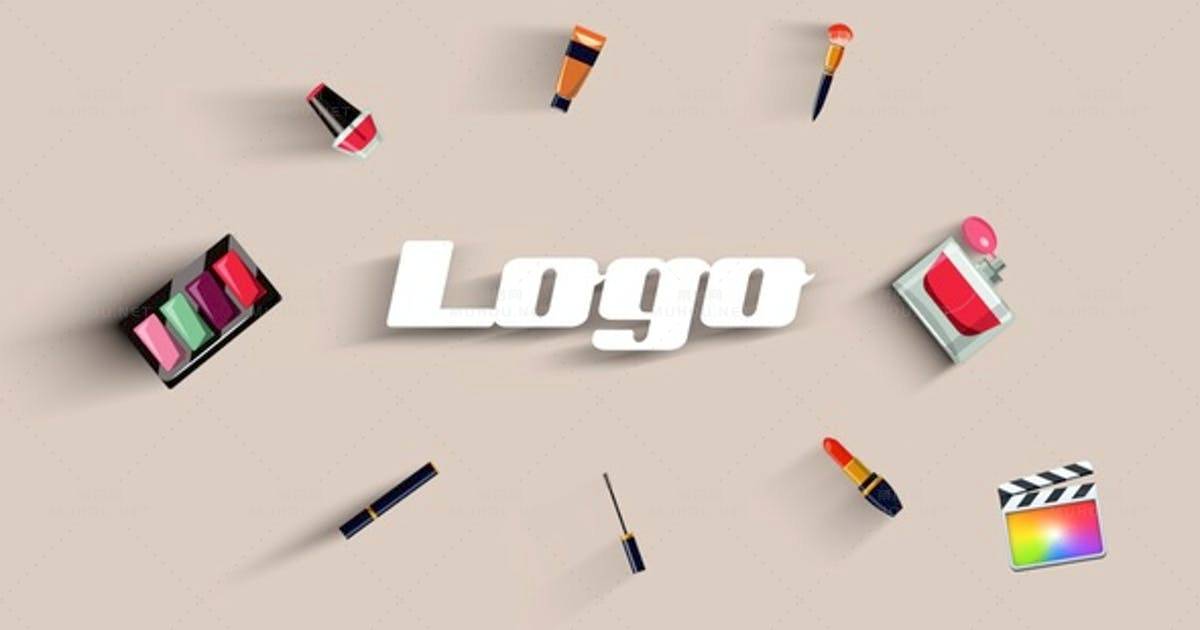 化妆品logo标志Cosmetic Makeup Logo视频FCPX模板