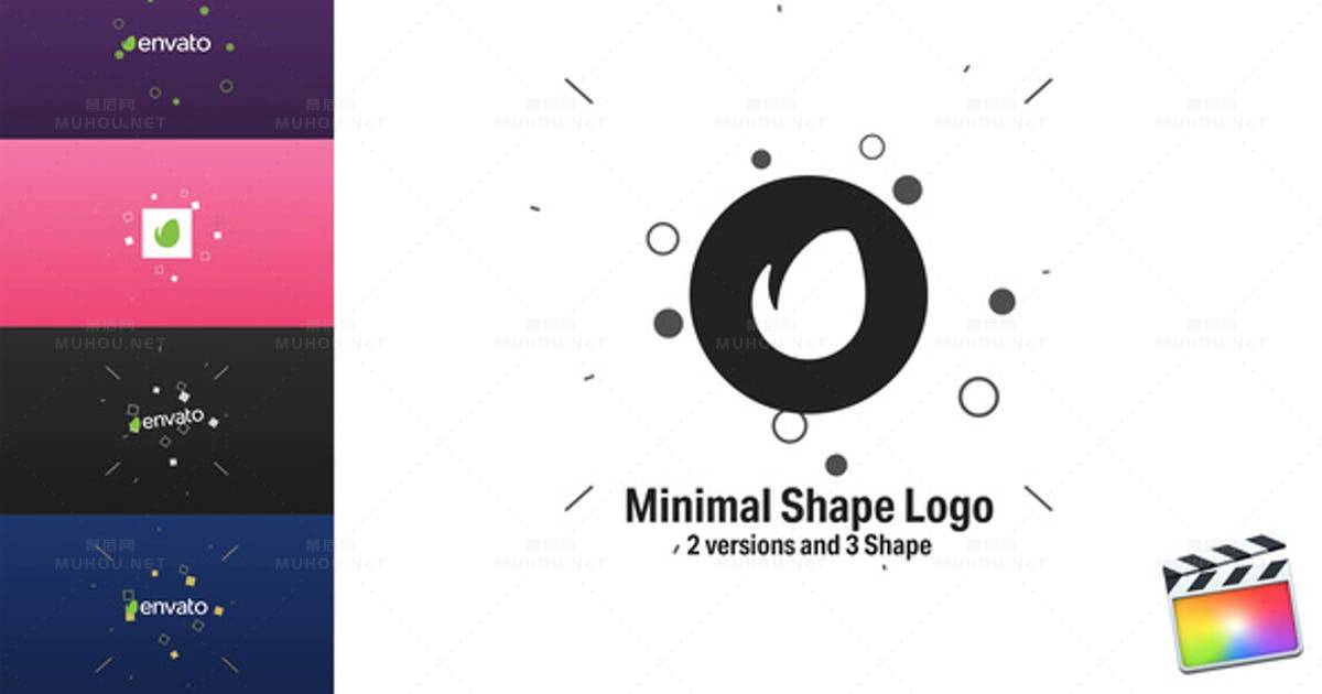 迷你形状logo动画标志Minimal Shape Logo视频FCPX模板