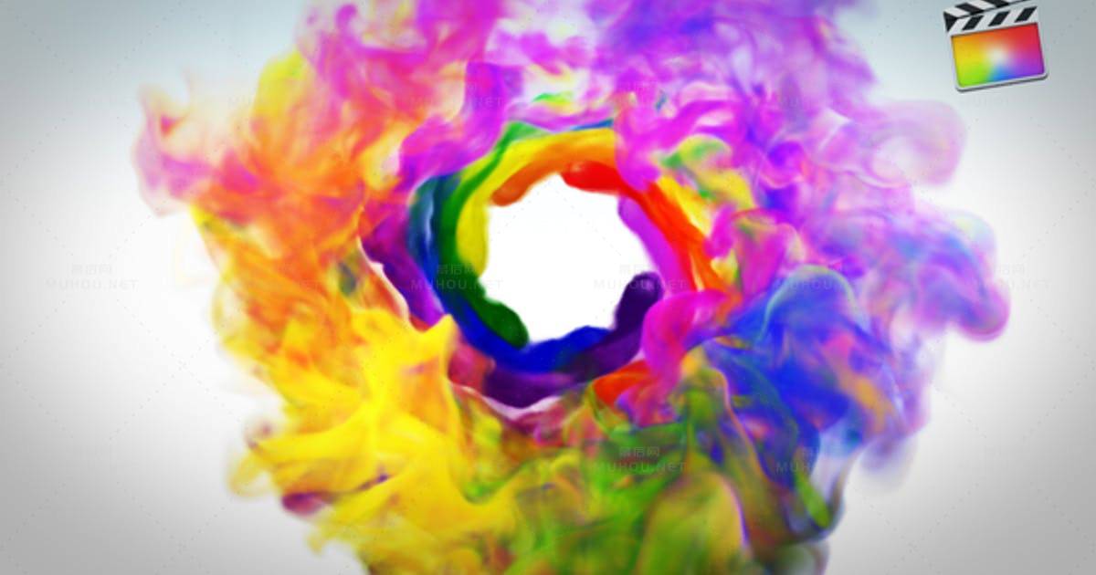 彩色烟雾logo标志揭示Colorful Smoke Logo Reveal 视频FCPX模板