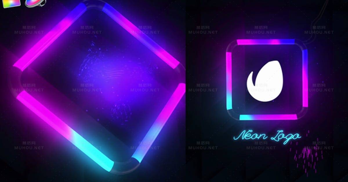 霓虹灯标志显露Neon Logo Reveal视频FCPX模板