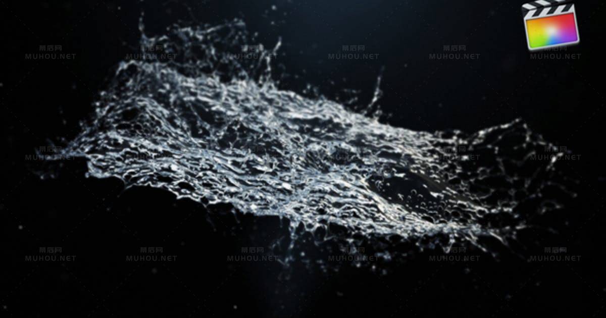 泼水液体logo标志揭示-FCPSplashing Water Logo Reveal - FCPx视频模板