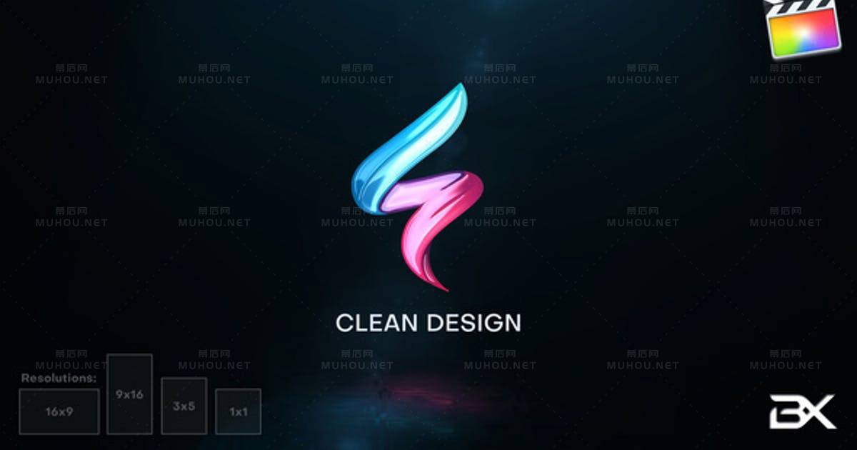 简单彩色多规格logo标志FCPX视频模板