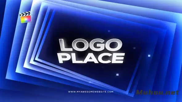 电影渐变方形标志Cinematic Gradient Squares Logo视频FCPX模板插图