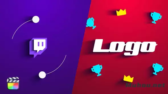 TwitchLOGO标志显示Twitch Logo Reveal FCPX视频模板插图