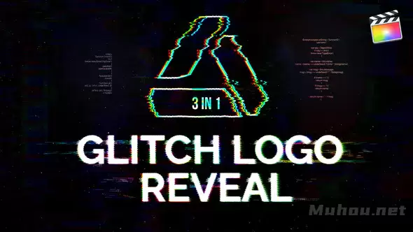 信号干扰logo抖动效果Glitch Logo Reveal | For Final Cut & Apple Motion视频模板插图