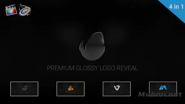 高级金属光泽标志揭示Premium Glossy Logo Reveal FCPX视频模板插图