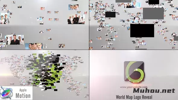 企业世界标志logo汇聚运动Corporate World Logo - Apple Motion视频FCPX模板插图