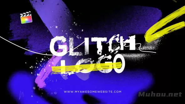 信号干扰失真油漆Glitch Logo Intro Grunge Distortion FCPX视频模板插图