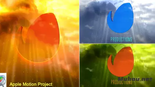 天空阳光下的logo标志Clouds Logo Reveal - Apple Motion视频FCPX模板插图