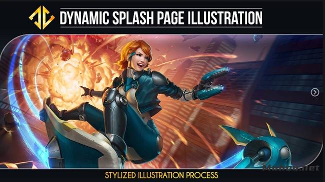 创建闪屏风格动态启动页面插图视频教程（英文）Artstation – Dynamic Splash Page Illustration by Deiv Calviz