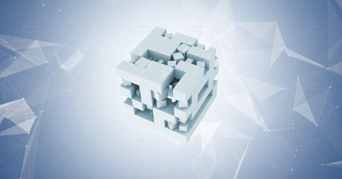 抽象立方体标志Abstract Cube Logo视频FCPX模板