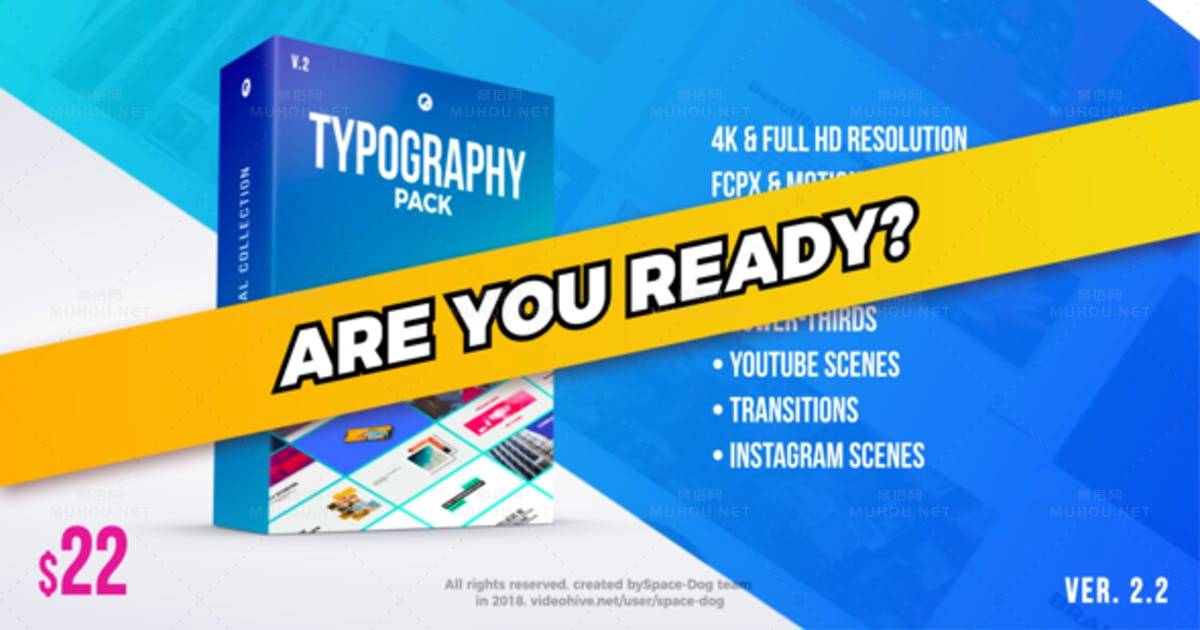 排版包专业包装文字动画合集 22美元 Typography Pack PRO | FCPX or Apple Motion视频FCPX模板
