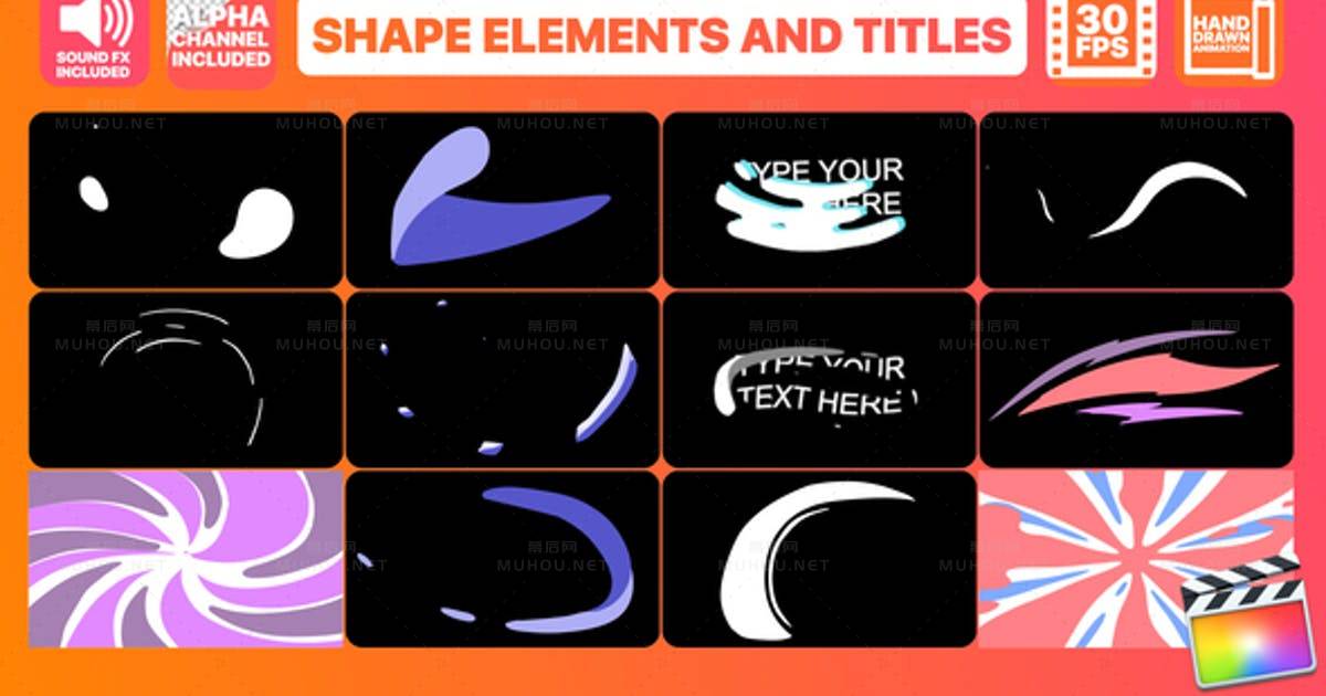 形状元素和标题动画FCPXShape Elements And Titles | FCPX视频素材