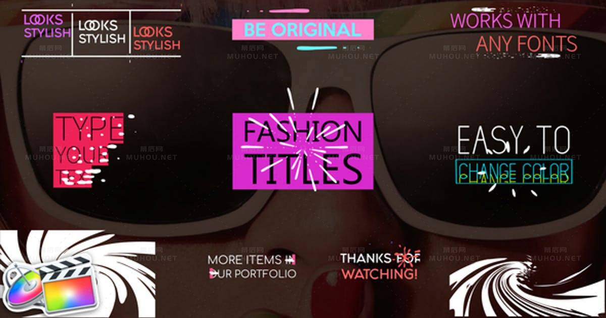 多彩的时尚标题文字动画Juicy Fashion Titles视频FCPX模板