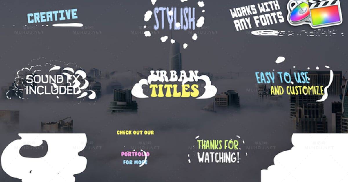 城市标题特效动画文字Urban Titles视频FCPX模板